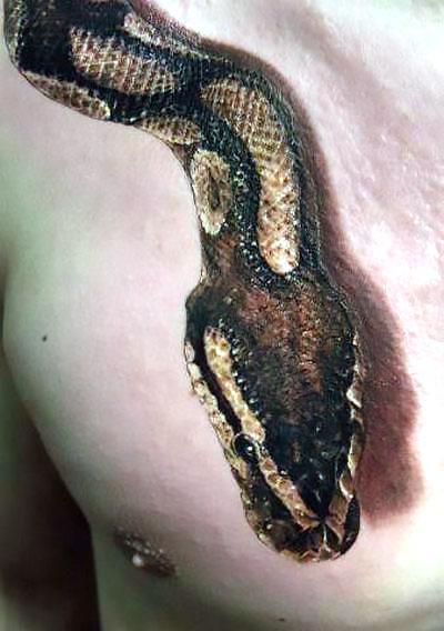 3D Snake Tattoo Idea