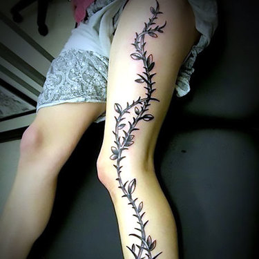Plant on Leg for Women Tattoo