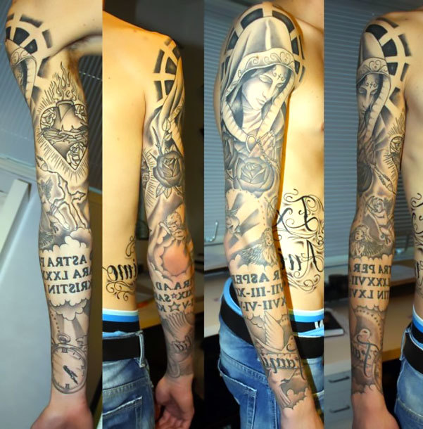 Religious Sleeve Tattoo Idea