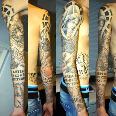 Religious Sleeve Tattoo