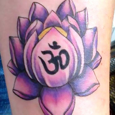 Purple Om Lotus Tattoo