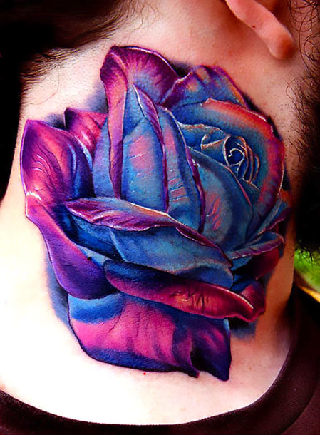 Purple Rose Tattoo Idea