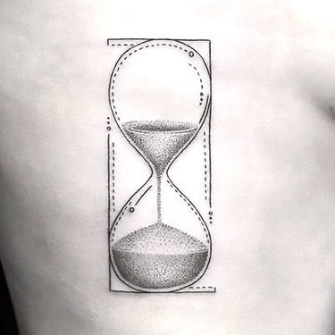 Fine Line Hourglass Tattoo