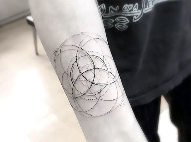 Arm Line Tattoo by Evil From The Needle