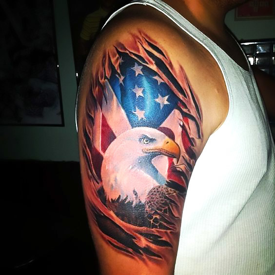 American Flag Eagle Tattoo Idea