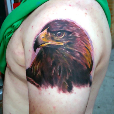 Golden Eagle Head Tattoo