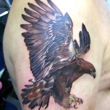 Golden Eagle on Shoulder Tattoo