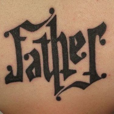 Father Ambigram Tattoo