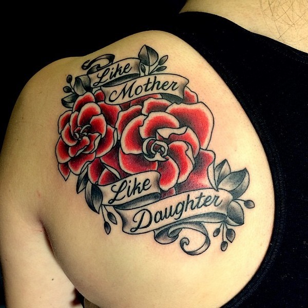Mother Daughter Roses Tattoo Idea