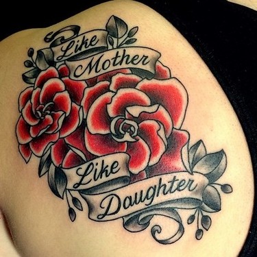 Mother Daughter Roses Tattoo