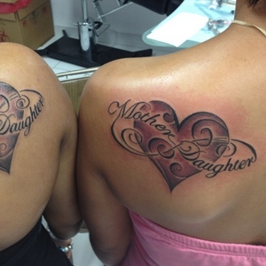 Mother Daughter Hearts Tattoo
