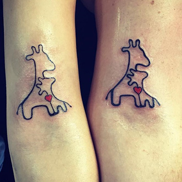 Mother Daughter Giraffes Tattoo