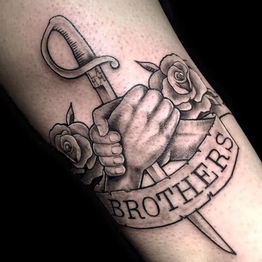 Shaking Hands Brothers Tattoo