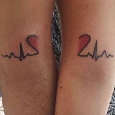 Brother and Sister Matching Hearts Tattoo