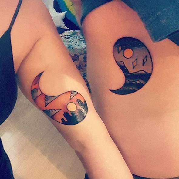 Brother and Sister Yin Yang Tattoo Idea