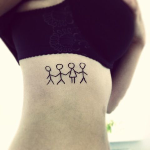 Four Children Family  Tattoo Idea