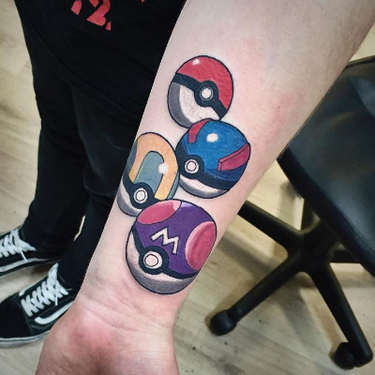 Pokemon Balls Tattoo