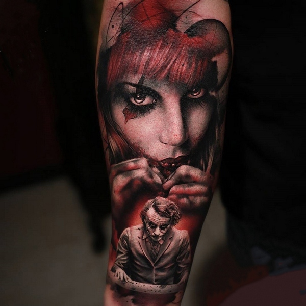 Harley Quinn Joker Sleeve Tattoo Idea