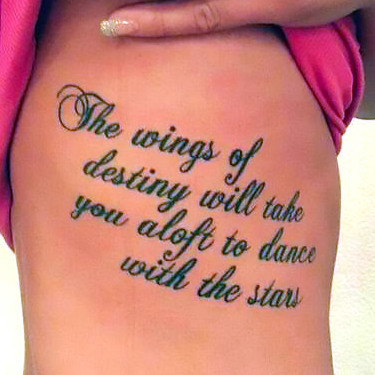 Wings of Destiny Quote Tattoo