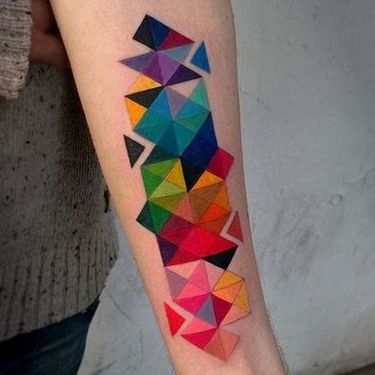 Colorful Geometric Tattoo