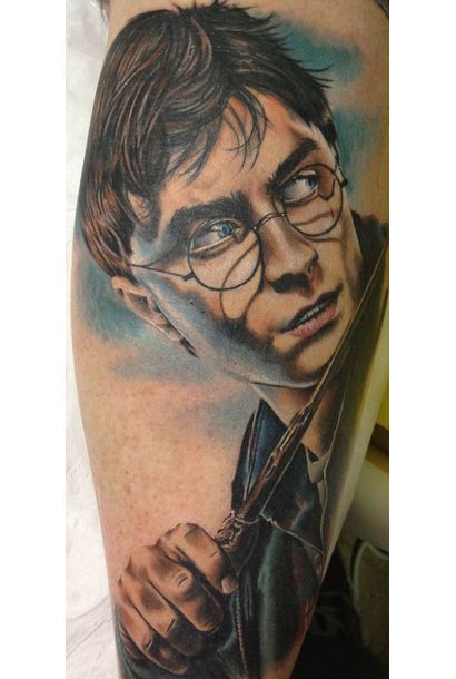Realistic Harry Potter Tattoo Idea