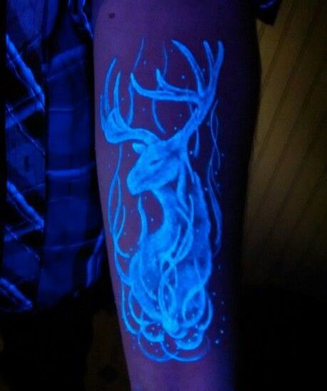 Neon Deer Tattoo Idea