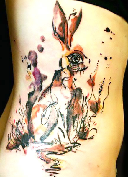 Abstract Rabbit Tattoo Idea