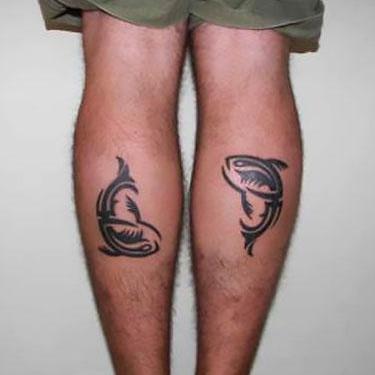 Back of Calf Fish Tattoo