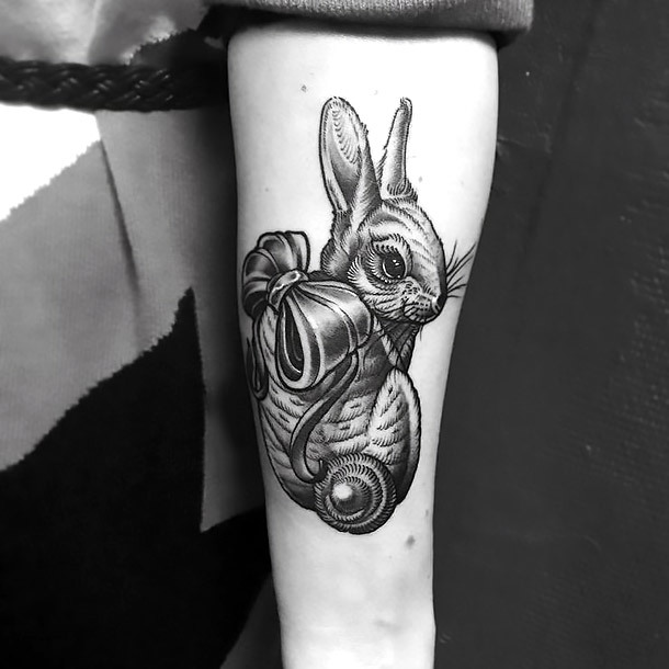 Amazing Rabbit Tattoo Idea