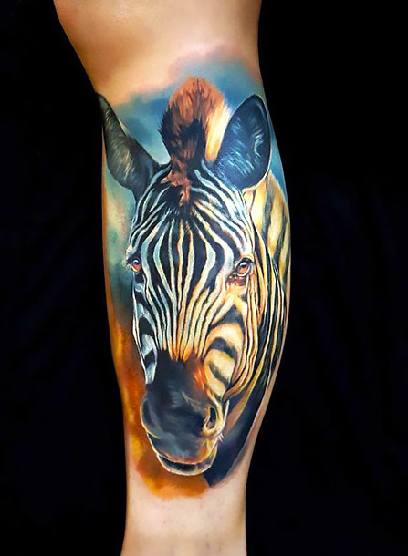 Amazing Zebra Tattoo on Forearm Tattoo Idea