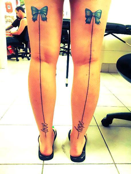 Back Of Leg Tattoo Idea