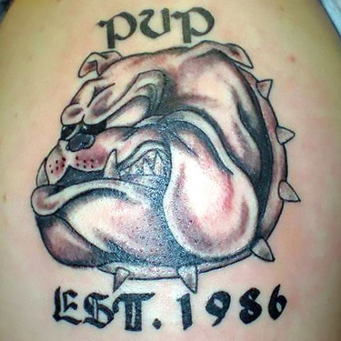 Badass Bulldog Pup Tattoo