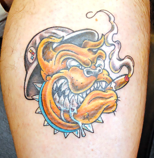 Badass Old School Bulldog Tattoo Idea