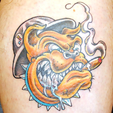 Badass Old School Bulldog Tattoo