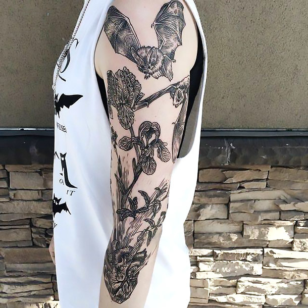 Bat Sleeve Tattoo Idea