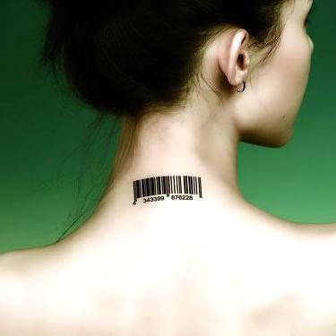 Back of Neck Barcode Tattoo