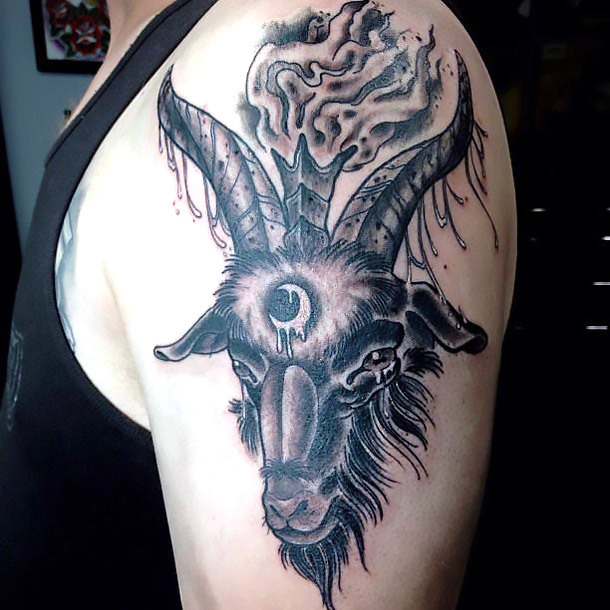 Black Goat Tattoo Idea