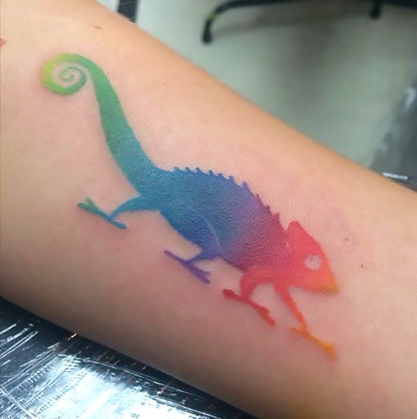 Colorful Chameleon Tattoo Idea