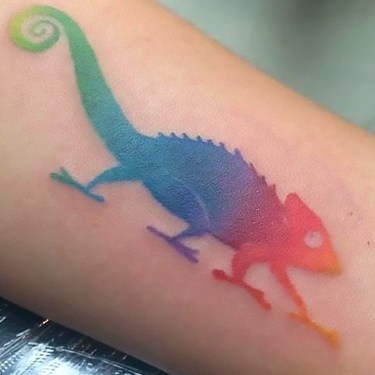 Colorful Chameleon Tattoo