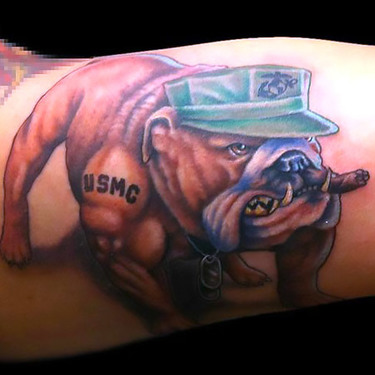 Cool Badass Bulldog Tattoo for Men Tattoo