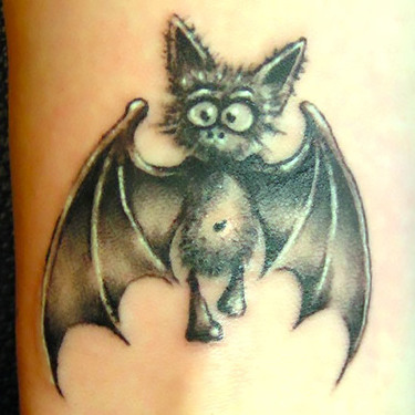 Cute Bat on Forearm Tattoo