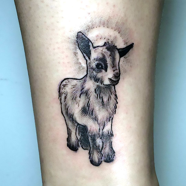 Cute Goat Tattoo Idea