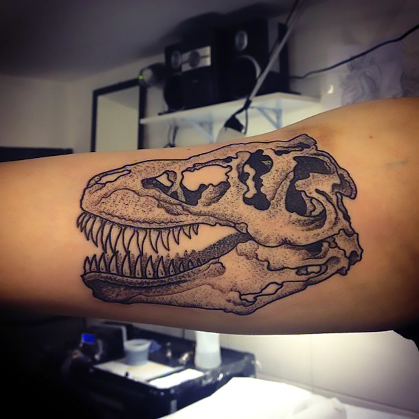 Dinosaur Skull Tattoo Idea