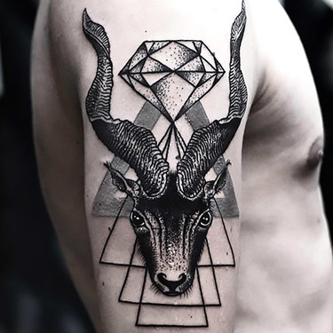 Goat on Shoulder Tattoo