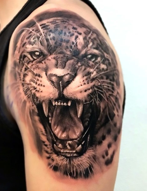 Jaguar on Shoulder Tattoo Idea