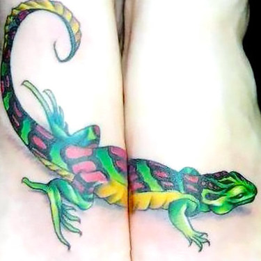 Matching Gecko on Feet Tattoo