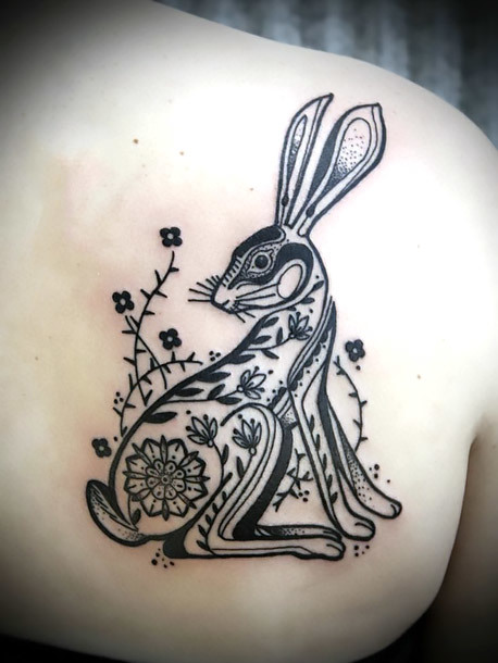 Ornate Rabbit Tattoo Idea