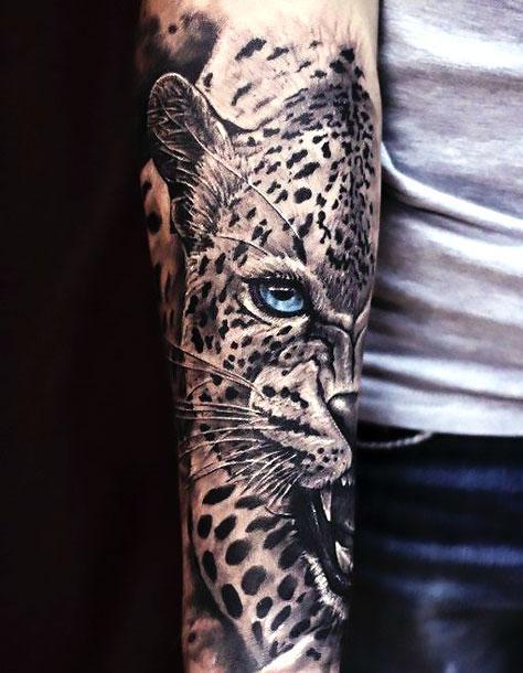 Amazing Cheetah Sleeve Tattoo Idea