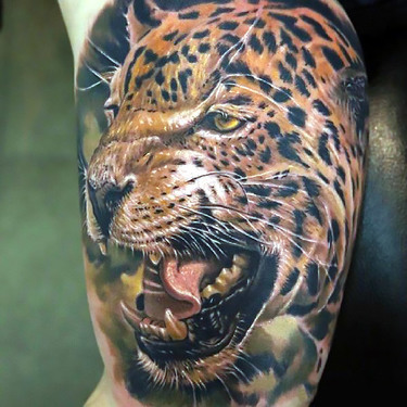 Realistic Jaguar Tattoo