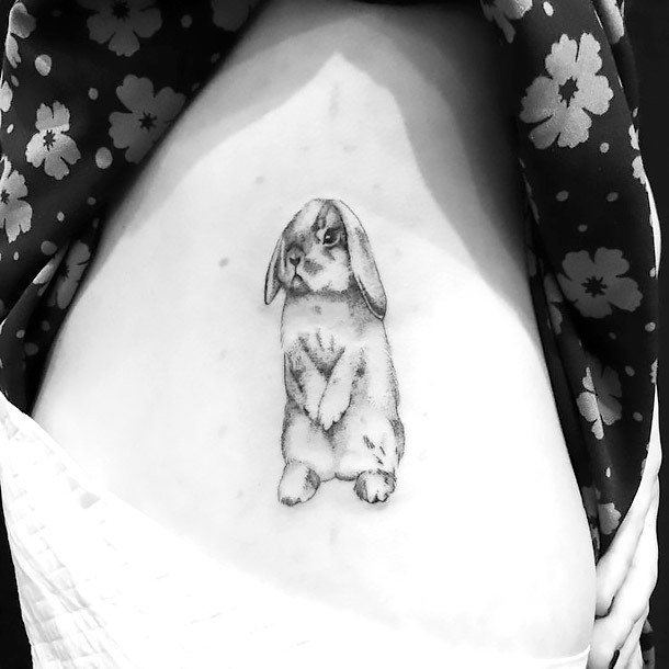 Realistic Rabbit Tattoo Idea